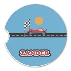 Race Car Sandstone Car Coaster - Single (Personalized)