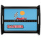Race Car Black Wooden Tray - Large w/ Name or Text