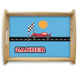 Race Car Natural Wooden Tray - Large w/ Name or Text