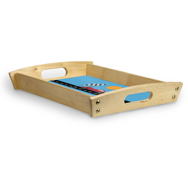 Race Car Serving Tray Wood Small - Corner
