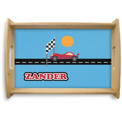 Race Car Natural Wooden Tray - Small w/ Name or Text