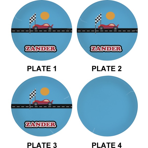 Race Car Set of Appetizer / Dessert Plates (Approval)