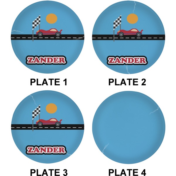 Race Car Set of Lunch / Dinner Plates (Approval)