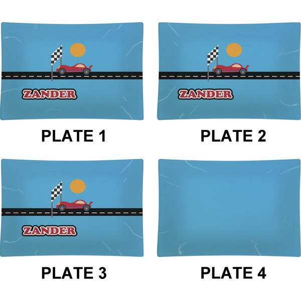 Race Car Set of Rectangular Appetizer / Dessert Plates (Approval)