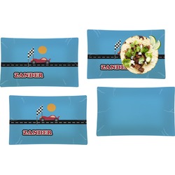 Race Car Set of 4 Glass Rectangular Lunch / Dinner Plate (Personalized)