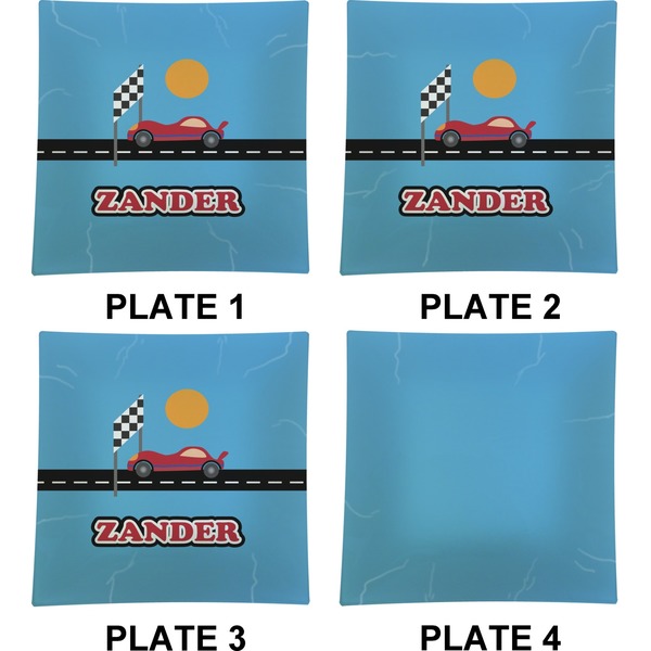 Race Car Set of Square Dinner Plates (Approval)