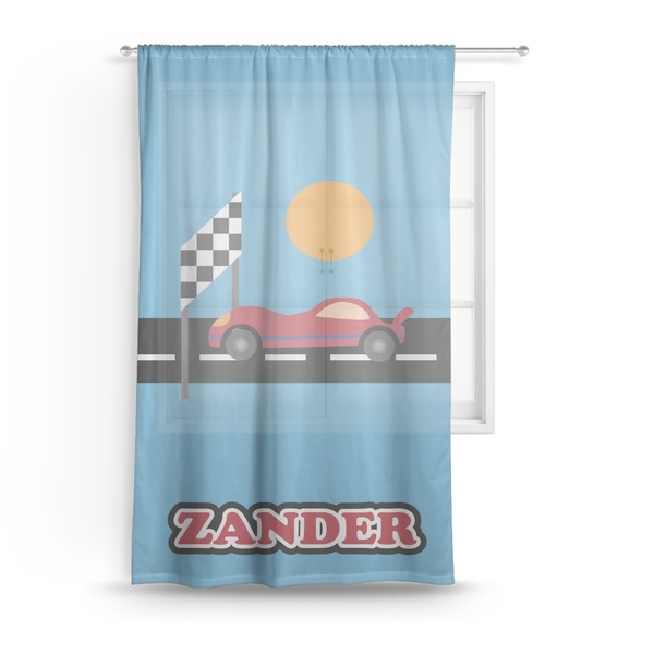 Custom Race Car Sheer Curtain - 50"x84" (Personalized)