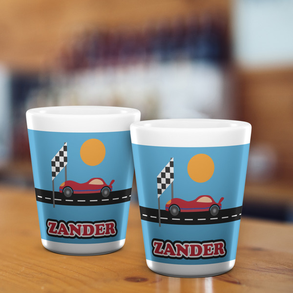 Race Car Shot Glass - White - LIFESTYLE