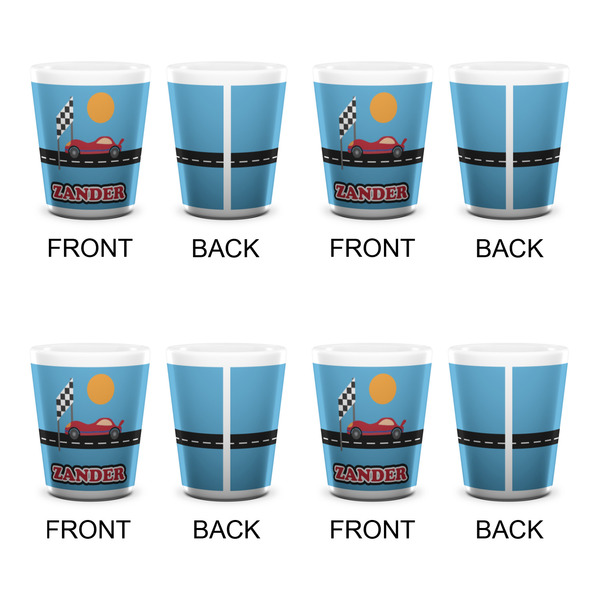 Race Car Shot Glass - White - Set of 4 - APPROVAL