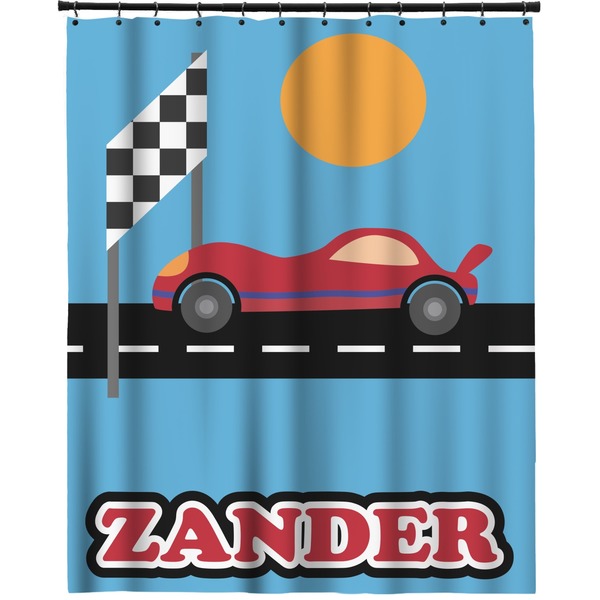 Custom Race Car Extra Long Shower Curtain - 70"x84" (Personalized)