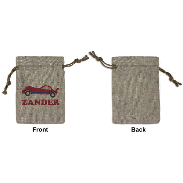 Race Car Small Burlap Gift Bag - Front Approval