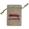 Race Car Small Burlap Gift Bag - Front (Personalized)