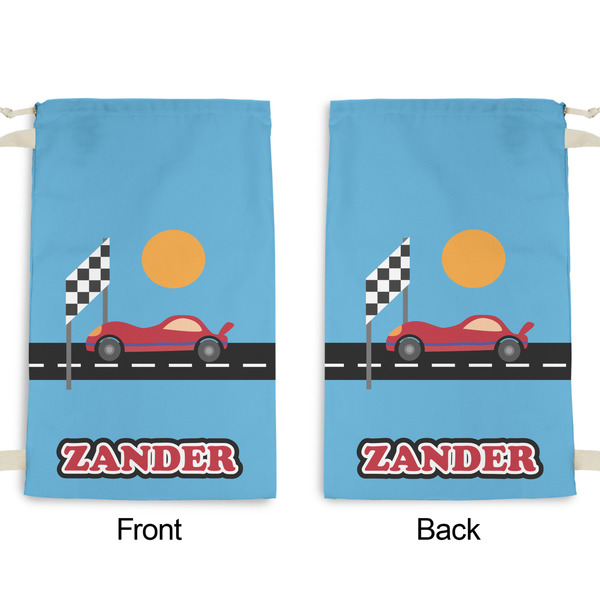 Race Car Small Laundry Bag - Front & Back View