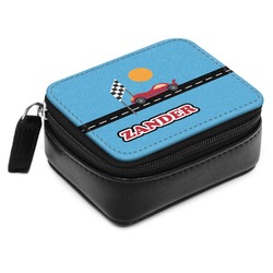 Race Car Small Leatherette Travel Pill Case (Personalized)