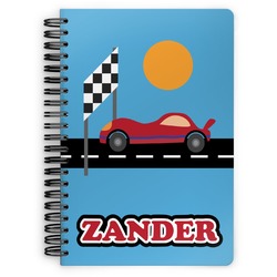 Race Car Spiral Notebook - 7x10 w/ Name or Text