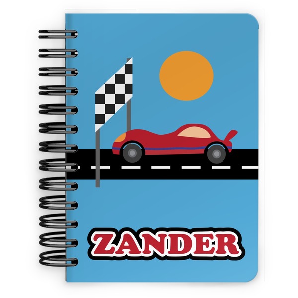 Custom Race Car Spiral Notebook - 5x7 w/ Name or Text