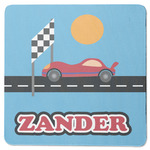 Race Car Square Rubber Backed Coaster (Personalized)