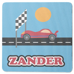 Race Car Square Rubber Backed Coaster (Personalized)