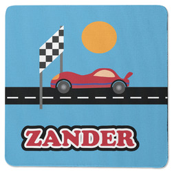 Race Car Square Rubber Backed Coaster (Personalized)