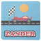 Race Car Square Rubber Backed Coaster (Personalized)
