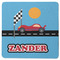 Race Car Square Rubber Backed Coaster (Personalized)