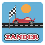 Race Car Square Decal - Small (Personalized)