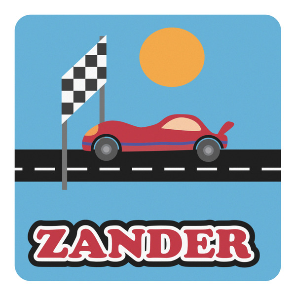 Custom Race Car Square Decal - Small (Personalized)