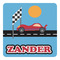Race Car Square Decal - Small (Personalized)