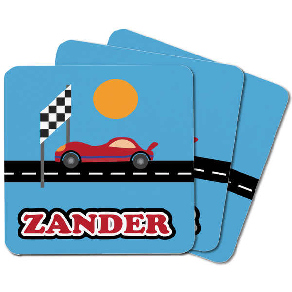 Race Car Square Fridge Magnet - MAIN