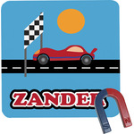 Race Car Square Fridge Magnet (Personalized)