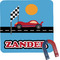 Race Car Square Fridge Magnet (Personalized)
