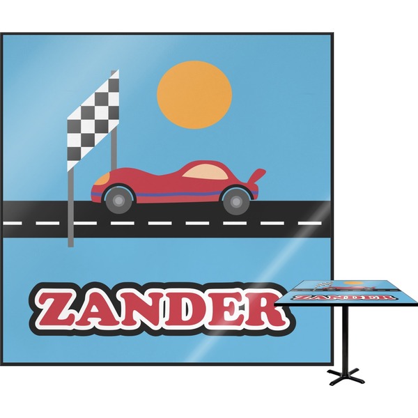Custom Race Car Square Table Top - 30" (Personalized)