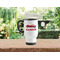 Race Car Stainless Steel Travel Mug with Handle Lifestyle