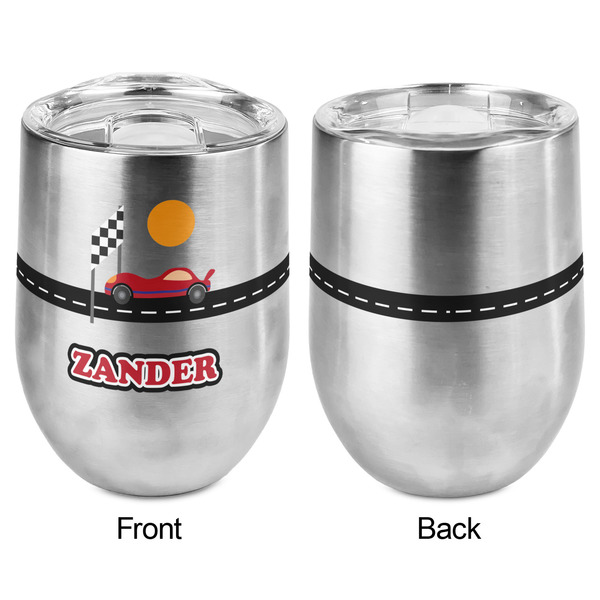 Race Car Stemless Wine Tumbler - Full Print - Approval