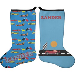 Race Car Holiday Stocking - Double-Sided - Neoprene (Personalized)
