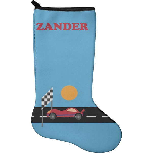 Custom Race Car Holiday Stocking - Neoprene (Personalized)