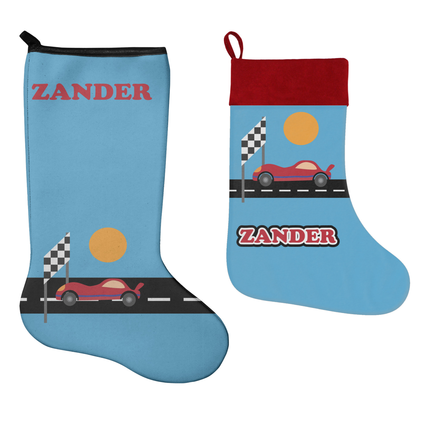 Race Car Christmas Stocking 