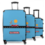 Race Car 3 Piece Luggage Set - 20" Carry On, 24" Medium Checked, 28" Large Checked (Personalized)