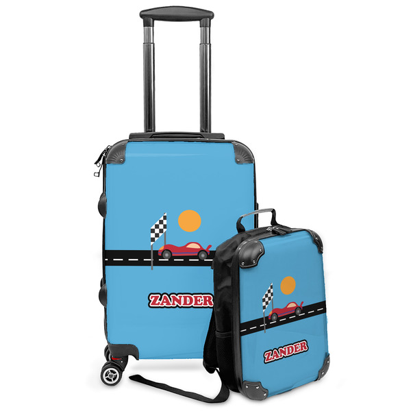 Custom Race Car Kids 2-Piece Luggage Set - Suitcase & Backpack (Personalized)