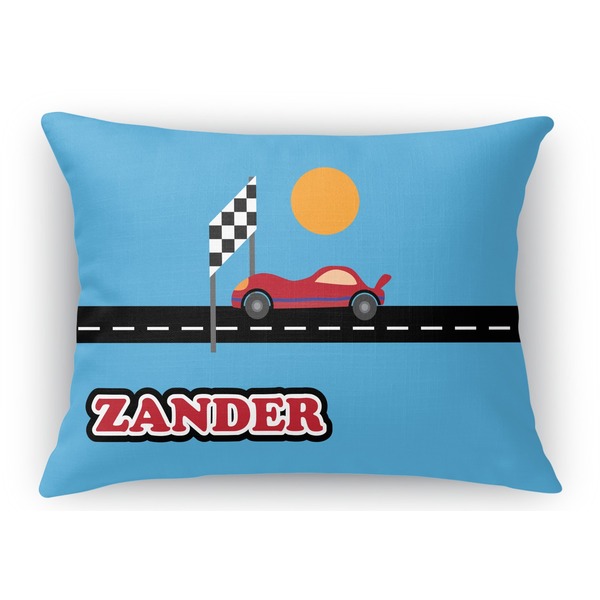 Custom Race Car Rectangular Throw Pillow Case - 12"x18" (Personalized)