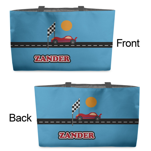 Race Car Tote w/Black Handles - Front & Back Views