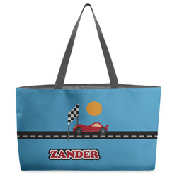 Race Car Beach Totes Bag - w/ Black Handles (Personalized)