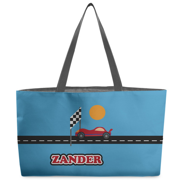 Custom Race Car Beach Totes Bag - w/ Black Handles (Personalized)