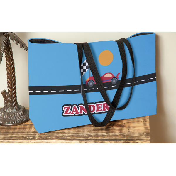 Race Car Tote w/Black Handles - Lifestyle View
