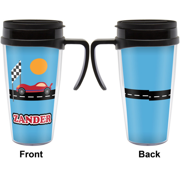 Race Car Travel Mug with Black Handle - Approval