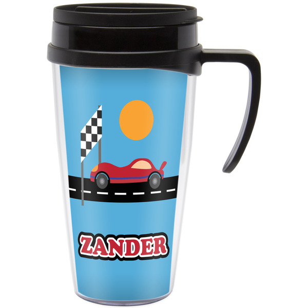 Custom Race Car Acrylic Travel Mug with Handle (Personalized)