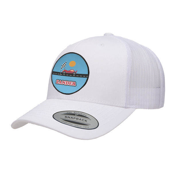 Custom Race Car Trucker Hat - White (Personalized)