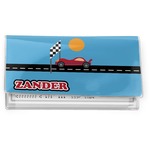 Race Car Vinyl Checkbook Cover (Personalized)