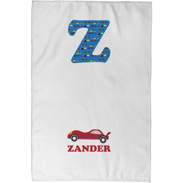 Race Car Waffle Towel - Partial Print - Approval Image