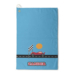 Race Car Waffle Weave Golf Towel (Personalized)